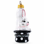 Rabbit In Magician Hat Glass Christmas Ornament by BestPysanky
