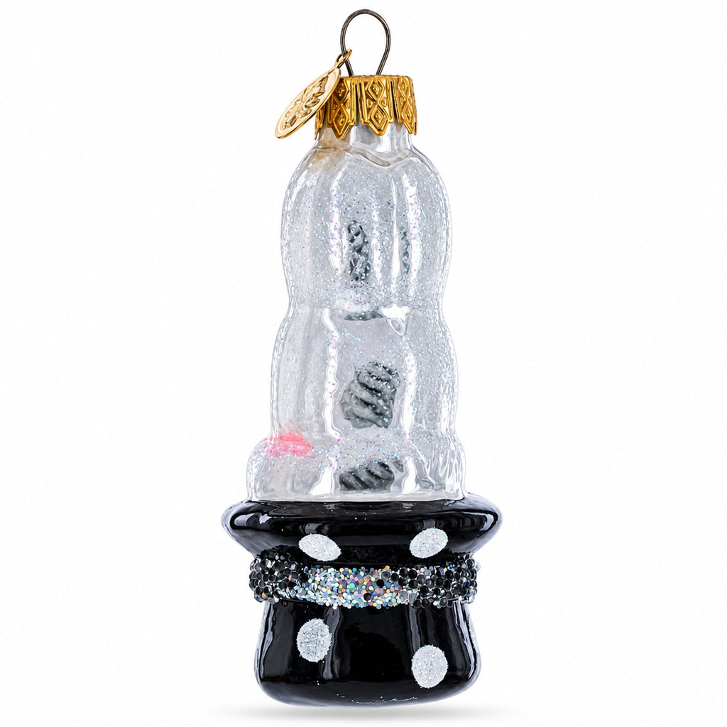 Rabbit In Magician Hat Glass Christmas Ornament by BestPysanky