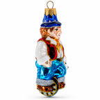 Clown Riding Wheel Glass Christmas Ornament by BestPysanky