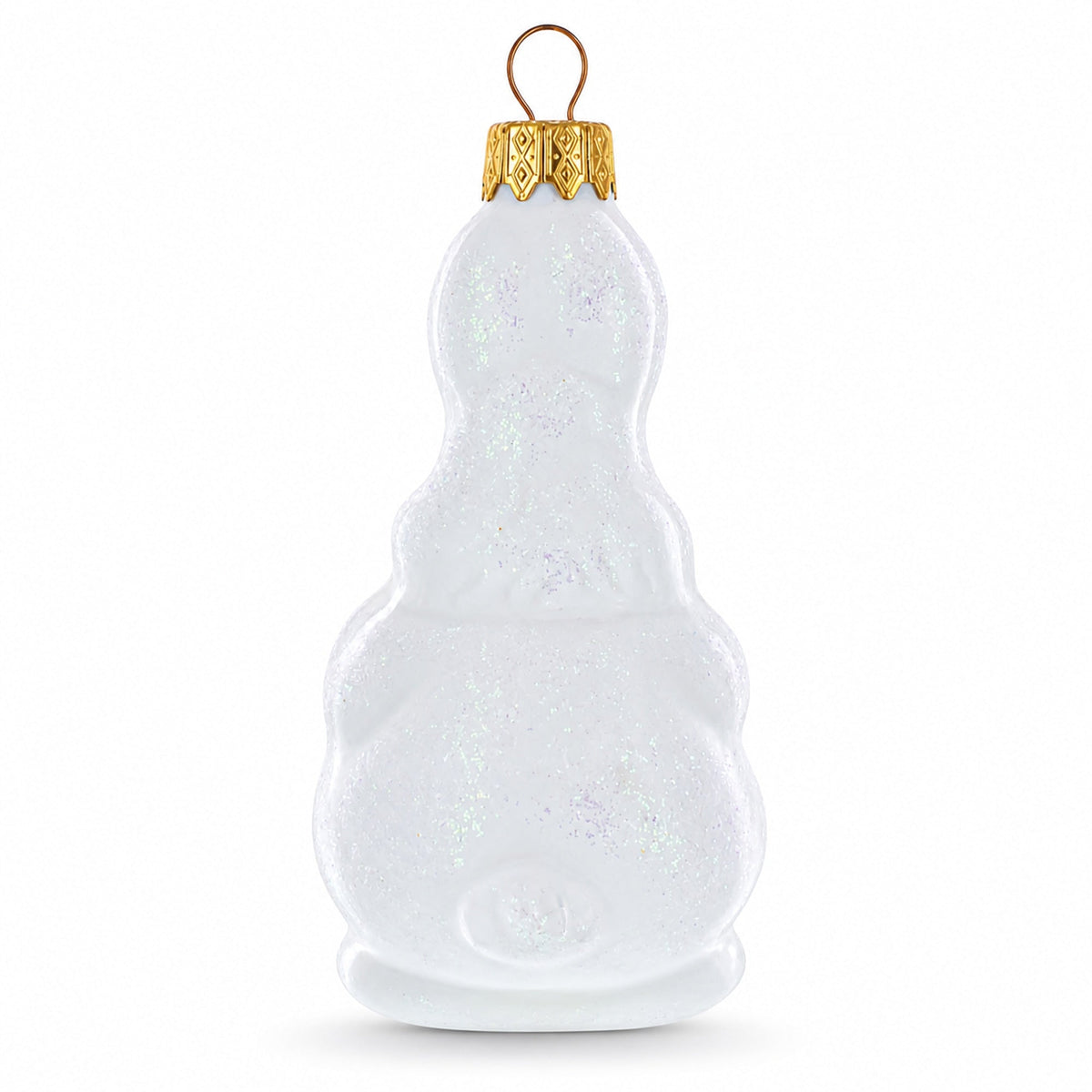 White Bunny with Timepiece Motif Glass Christmas Ornament by BestPysanky