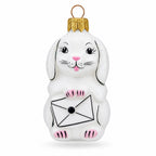 Whimsical Bunny Messenger with Envelope Glass Ornaments by BestPysanky