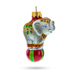 Circus Elephant on the Ball Glass Ornaments by BestPysanky