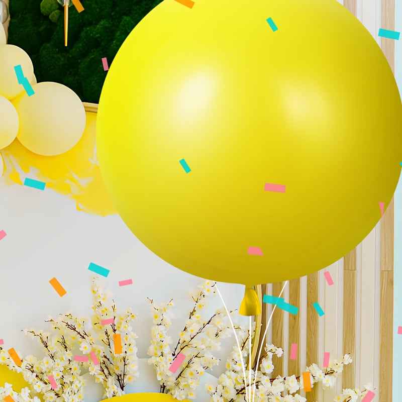 2pcs 72 Inch Enormous Balloons Round Large Human Egg Jumbo Balloons Inflatable Air Decorations for Birthday Party Wedding Engagement (Yellow)