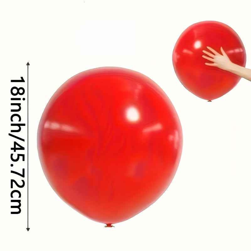 8pcs Red Enormous Latex Party Balloon, 18Inch Large Latex Party Round Helium Balloon, for Wedding, Birthday, Valentine'S Day, Engagement, Anniversary, Festival Party Decoration, New Year Party Decoration