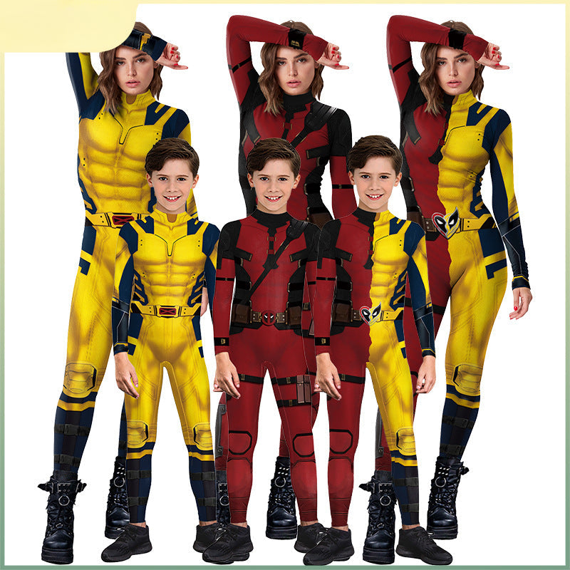 onepiece Halloween movie cos suit Deadpool 3 Wolverine costume playing suit printed jumpsuit by SHOMICOBOUTIQUE