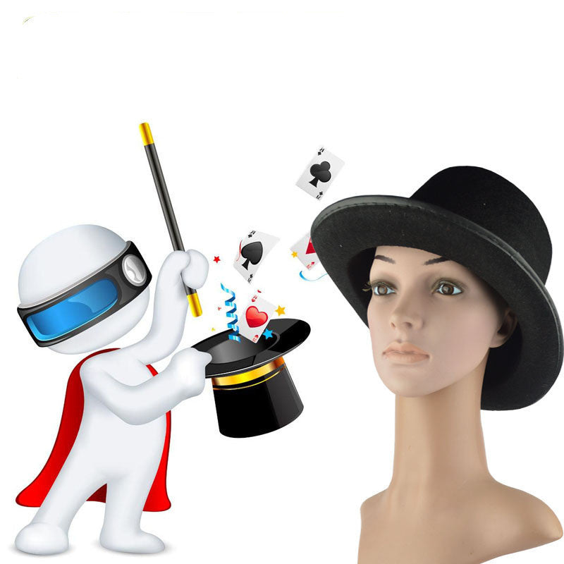 Black Magician Gentleman Top Hat – Classic Performer's Hat for Magic Shows & Cosplay