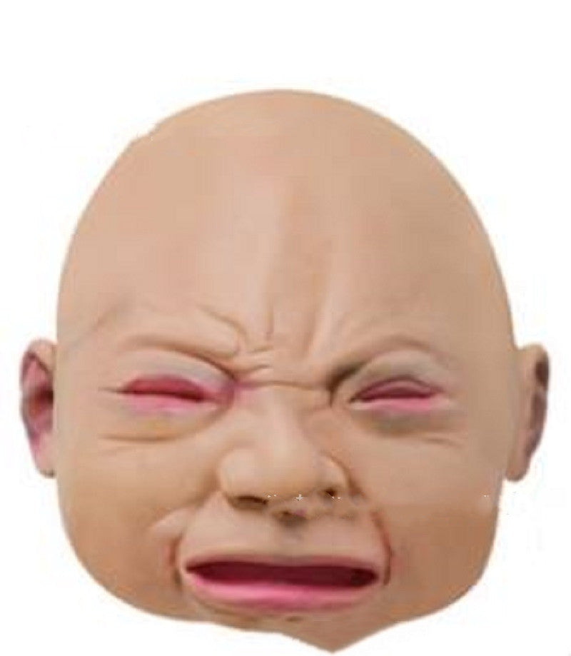 Crying Mask Funny S Y Angry Baby Face Latex Mask Headgear Halloween by Baby Joy