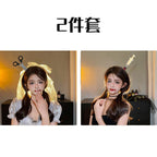Halloween weird, scary headdress, headband, kitchen knife, wrench, axe, syringe