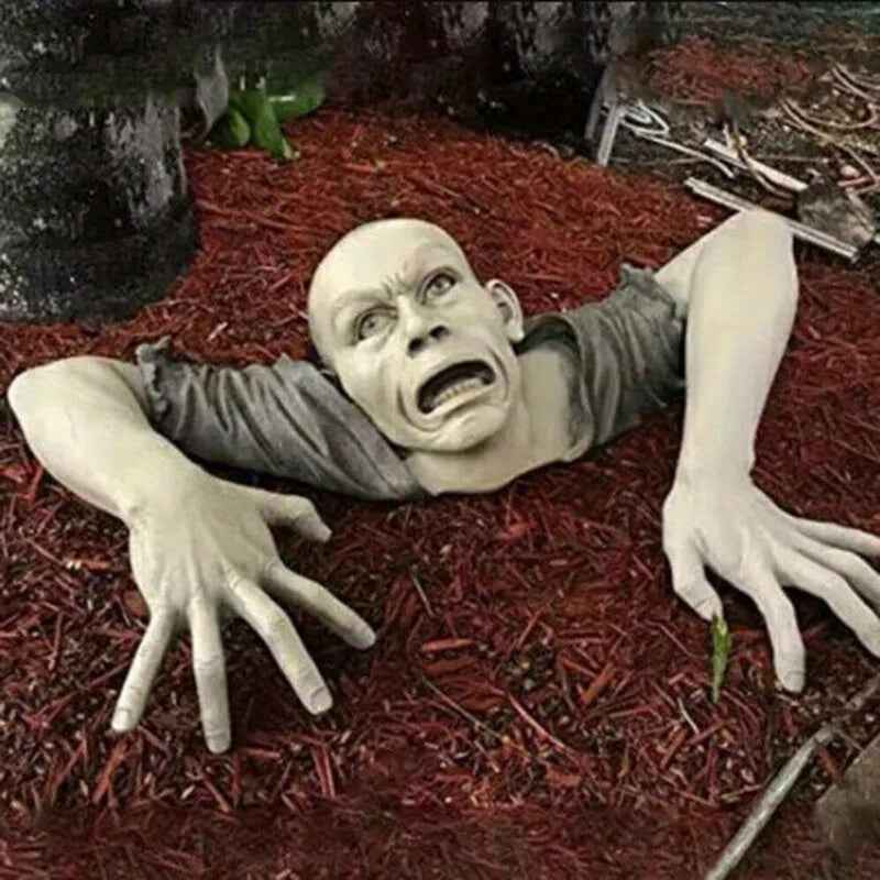 Realistic Crawling Zombie Horror Props with Moving Arms & Legs - Heavy Duty Resin Zombie Statues for Outdoor/Indoor Halloween Decorations, Self-Propelled Motion with Gravity-Activated Movement, No Batteries/Electricity, Easy Setup for Yard