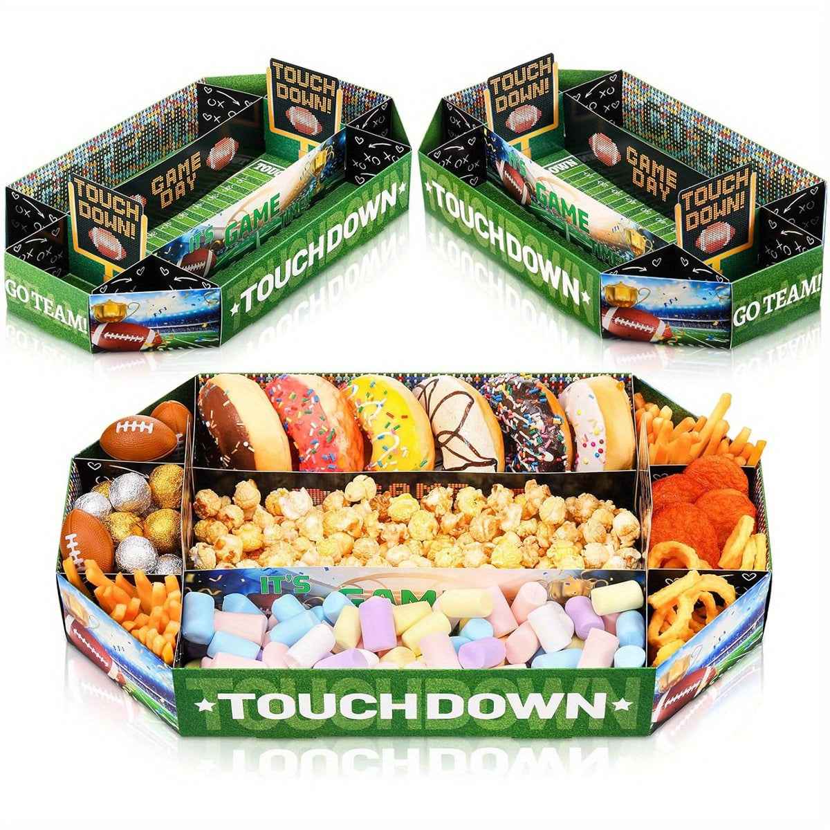 Set of 3 Party Supplies - All-In-One Tailgate, Birthday, And Celebration Snack Stadium Kit | Must-Have Football Party Decor And Gifts
