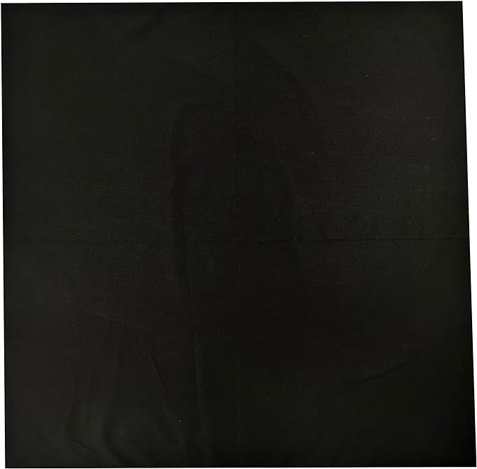 Solid Black Cotton Bandannas for Men and Women by Masquerade