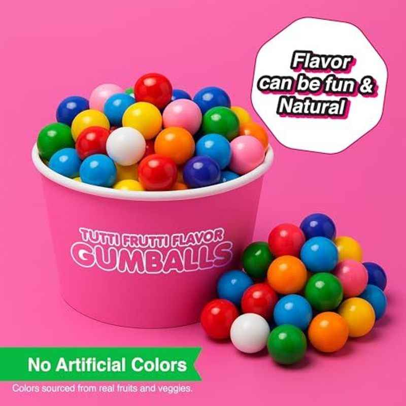 Bulk Mini Gumballs (1/2 inch) 4 lb Bag Naturally Colored Gum No Artificial Dyes Rainbow Gumballs for Vending Machines, Piatas, Candy Buffets, Party Favors, Schools, Offices & Bulk Candy Displays