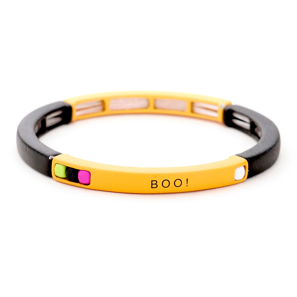 Beatrix Halloween Boo Bracelet Cube Resin Stretch Bracelet by Madeline Love