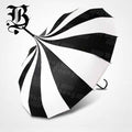 [Wedding Photography] 16-Bone Manual Open/Close Gothic Pagoda Umbrella with Wood Frame & Black/White Striped Canopy - Long Handle Suitable for Wedding Photography, Korean Princess Style, Catwalk, Photo Shoots, Historical Events - Elegant Lady Umbrella
