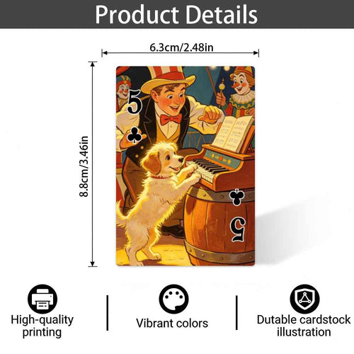 1 Set (52 Cards   2 Jokers) for Playing Card Games, CMD Funny Clown Themed Standard Playing Cards Deck, 52-Card Poker Deck Card Game for Game Night Party Supplies, Collectible Gift Set for Adult Cardistry Enthusiasts