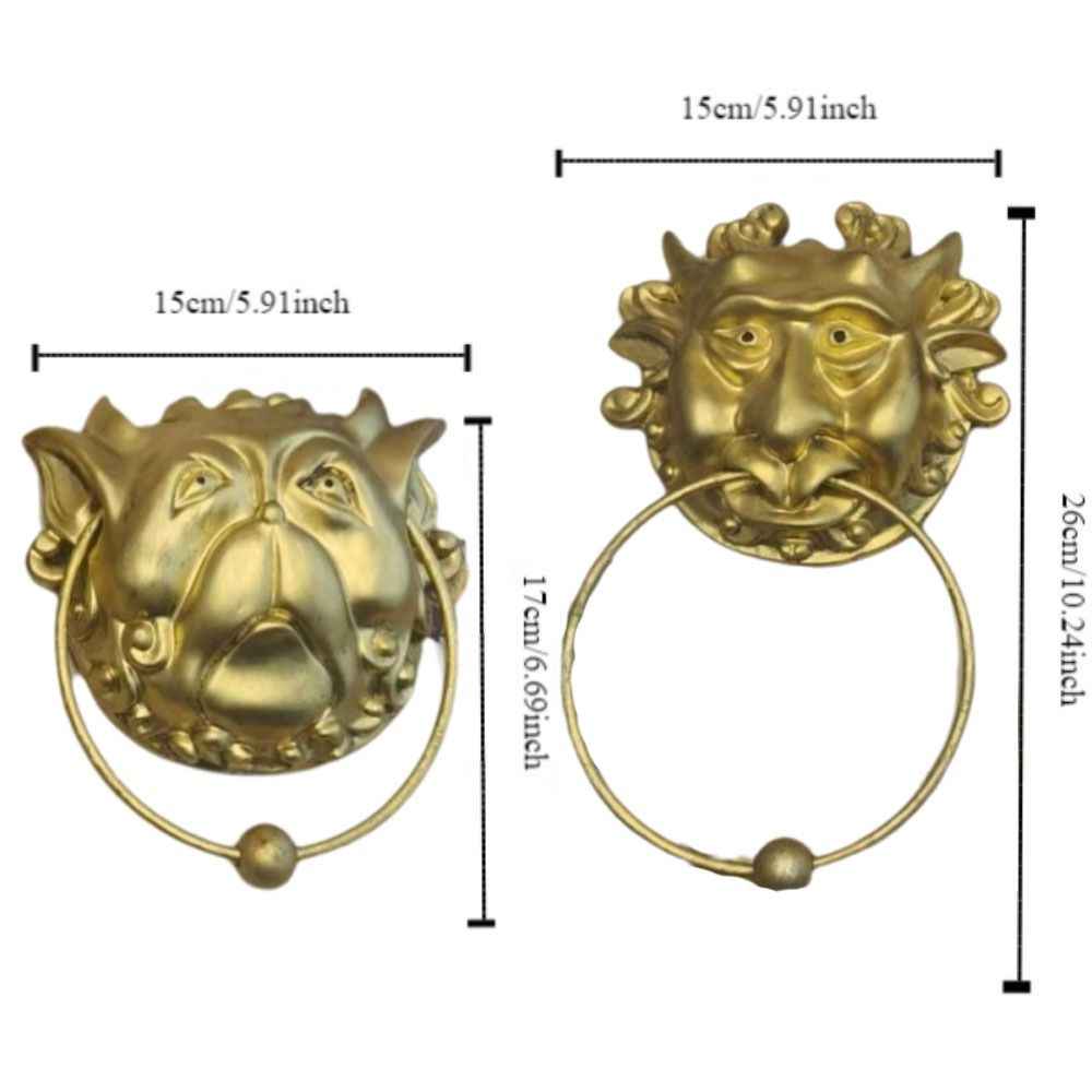 [Dragon Door Knocker] Vintage Dragon Head Door Knocker - 2pcs Resin Door Hanger, Durable Fierce Dragon Doorknob, Classic Wall Mounted Door Latch for Home Decor