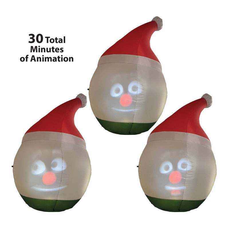 ANIMATED Inflatable Mr. Chill Talking Christmas Snowman with Built in Projector & Speaker Plug'n Play