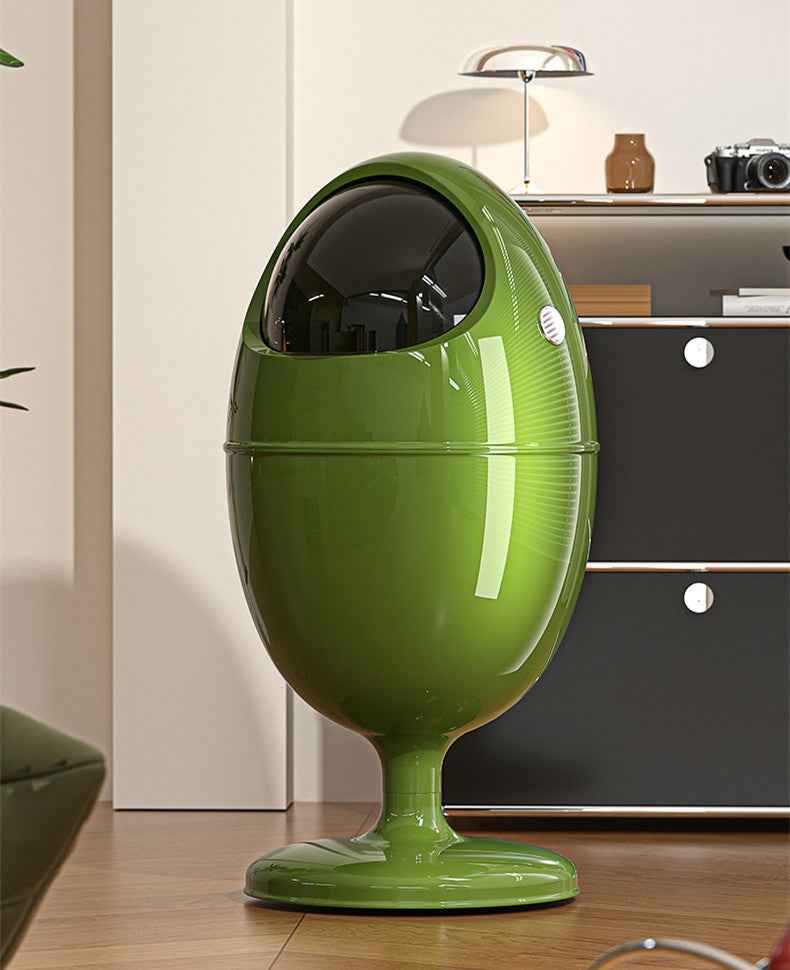 Modern And Elegant Dinosaur Egg Trash Can with High Appearance, Featuring Double-Bucket Design And Large-Capacity Oval Wheeled Trash Can with Lid