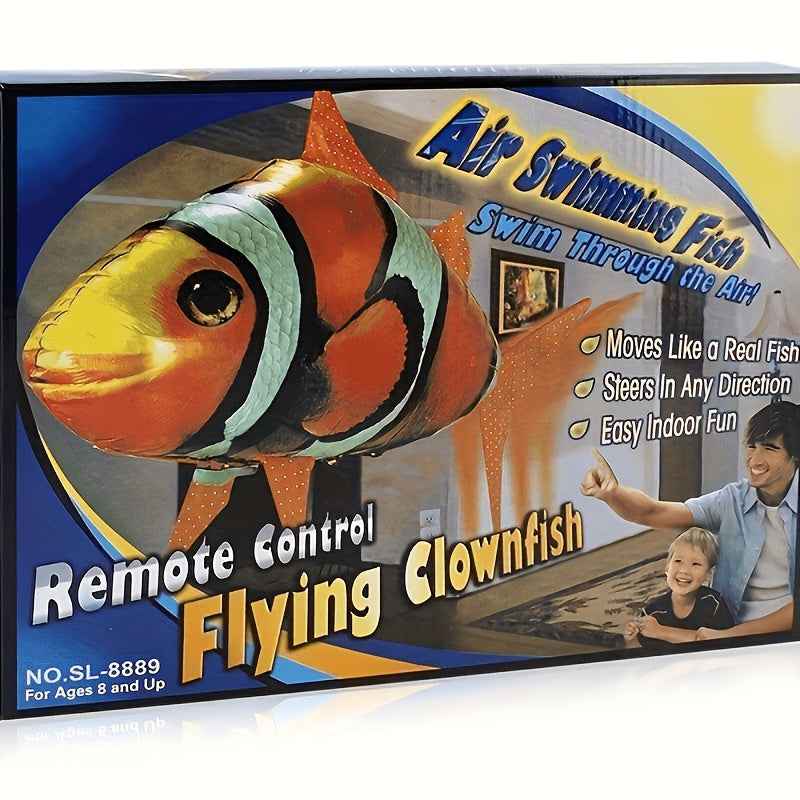 Remote Control Clownfish, Inflatable Remote Control Inflatable Balloon Clownfish Decoration, Suitable for Office, Home, Birthday Party, Wedding, Indoor Games