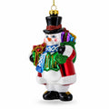Snowman with Black Hat Glass Christmas Ornament by BestPysanky