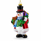 Snowman with Black Hat Glass Christmas Ornament by BestPysanky