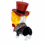 Chihuahua in Top Hat Glass Christmas Ornament by BestPysanky