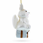 Bunny Sitting on a Gift Christmas Ornament by BestPysanky