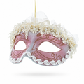 Whimsical Carnival Mask Glass Christmas Ornament by BestPysanky