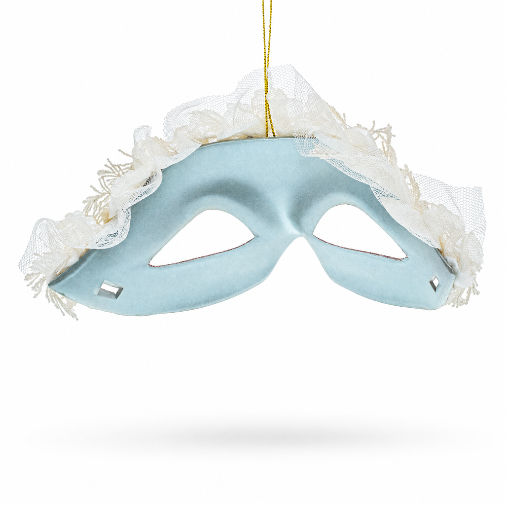 Whimsical Carnival Mask Glass Christmas Ornament by BestPysanky
