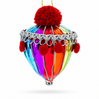 Vibrant Carnival Balloon Glass Christmas Ornament by BestPysanky