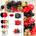 112pcs Red And Black Balloon Party Arch Decoration Dice Balloon Birthday Party Decoration Explosive Star Balloon Decoration Supplies Event Celebration Decoration Needs