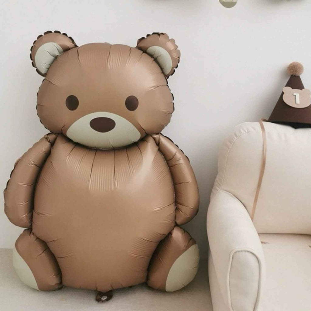 12pcs Brown Aluminum Foil Teddy Bear Balloons - Cute Poseable Design, No Electricity Needed for Birthdays, Weddings, Anniversaries, Graduation & Summer Party Decorations, Balloon Decorations, Birthday Decor, Playful Design, Versatile Decor Item