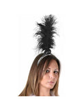 Black 20's Flapper Feather Headpiece by Masquerade