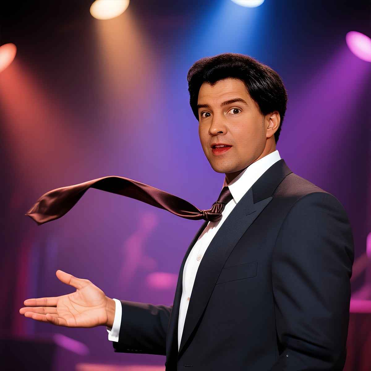 Magic Necktie, Self Elevating Tie, Floating Up, Funny And Comical Magic Props, Stage Clown Annual Meeting, Close-Up Magic, Flying Paper Magic, Party Display, No Need Power Supply, Random Color, 1pc