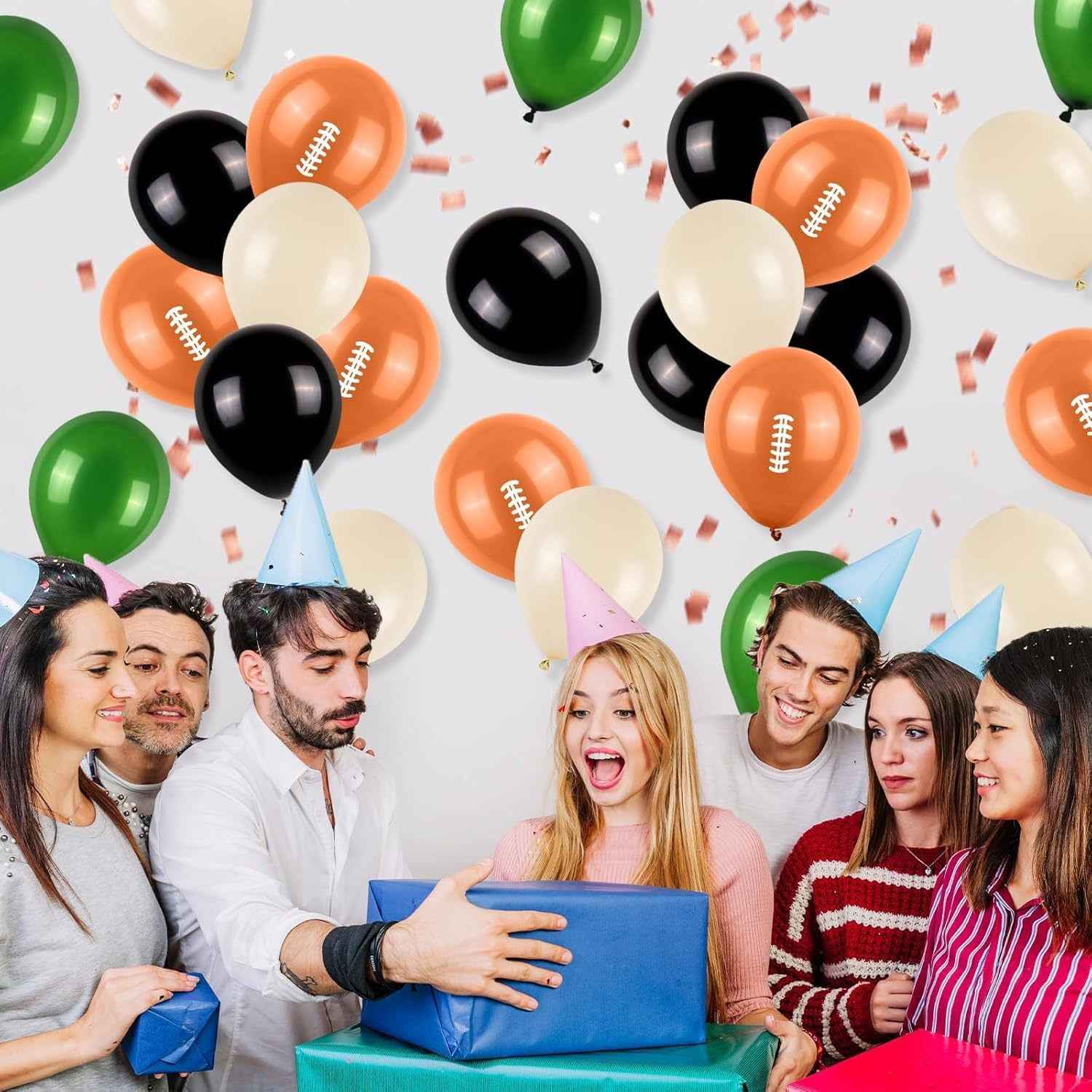 40pcs Football & Soccer Balloon Decor Kit | Sports Theme Latex Balloon Set, Birthday Party Game And Celebration Decoration Supplies, Mixed Color Emulsion Balloons