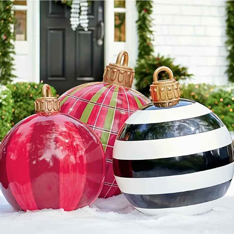 1pc PVC Inflatable Ball, 24-Inch Large Outdoor Fun Festive Atmosphere Printed Inflatable Decoration Ball