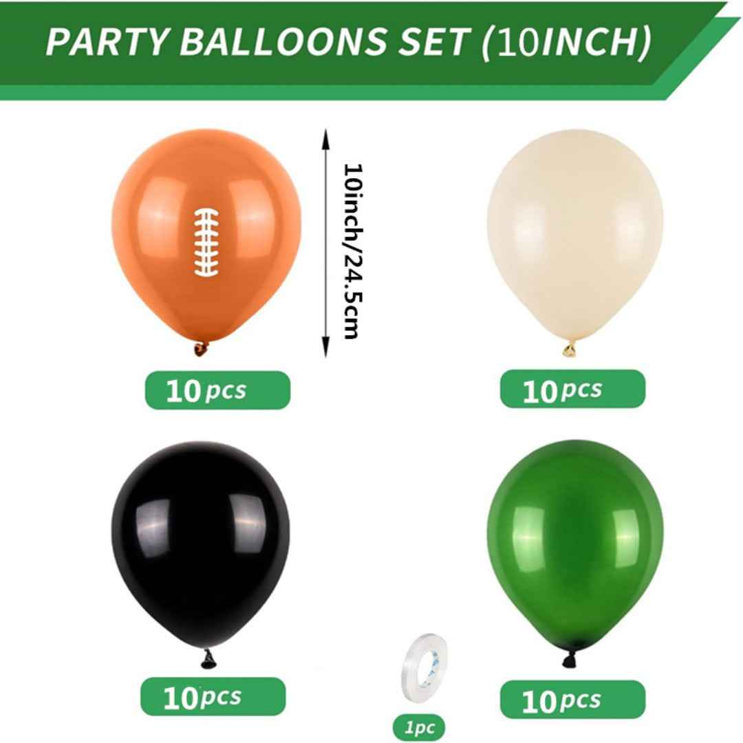 40pcs Football & Soccer Balloon Decor Kit | Sports Theme Latex Balloon Set, Birthday Party Game And Celebration Decoration Supplies, Mixed Color Emulsion Balloons