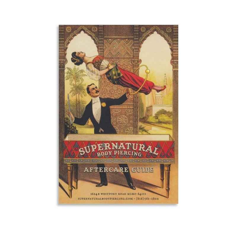 2D Flat Vintage Magician Levitation Act Poster Canvas Wall Art for Living Room Bedroom Home Decor Poster For Bedroom Living Room Office Decor
