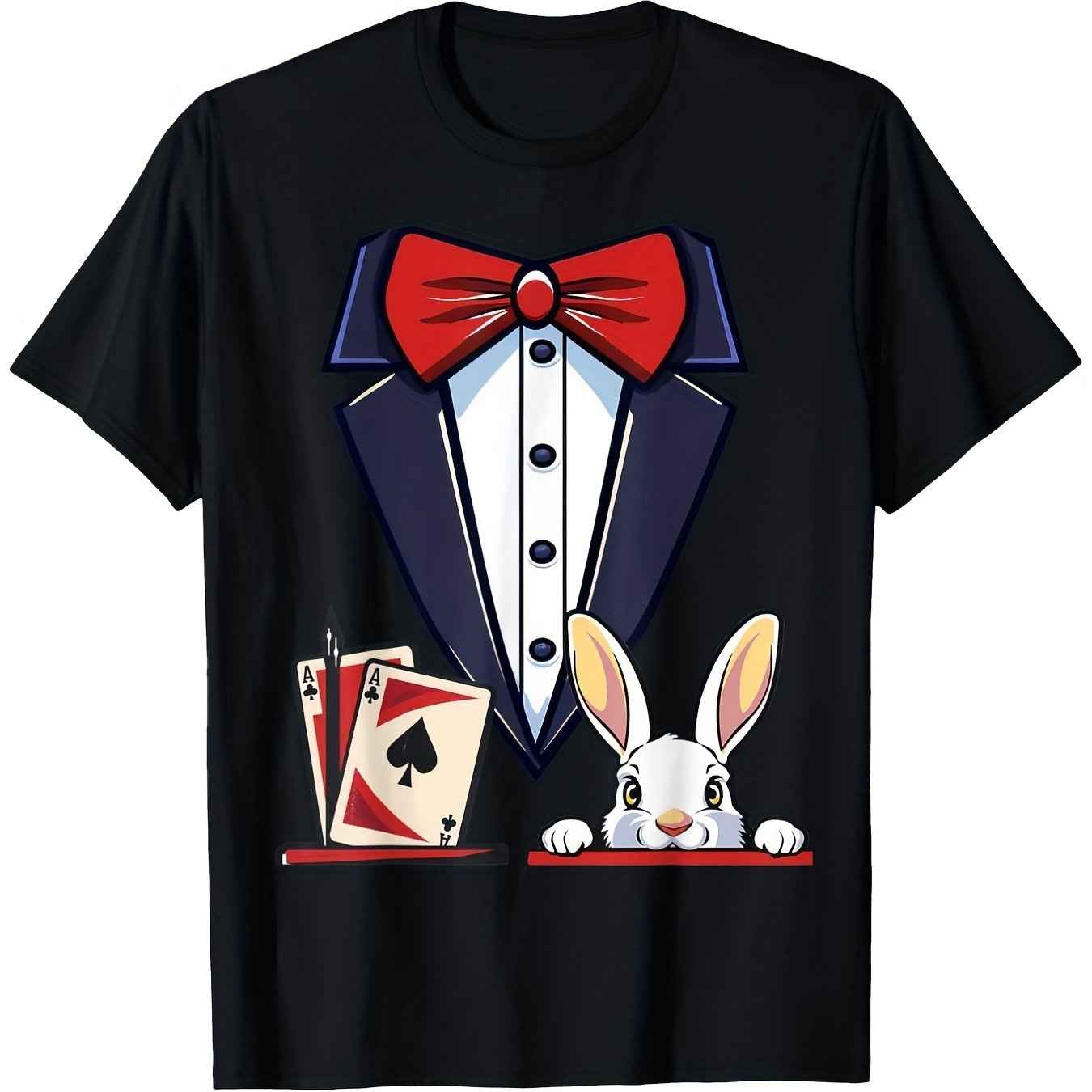 Men's & Women's Magician Costume Halloween Magic Show Unisex 100% Cotton T-Shirt, Soft, This Product Is Suitable for Summer Outdoor Activities, Beach Wear, Training, and Casual Wear. It Is Machine Washable, Durable, and Comfortable, Making It