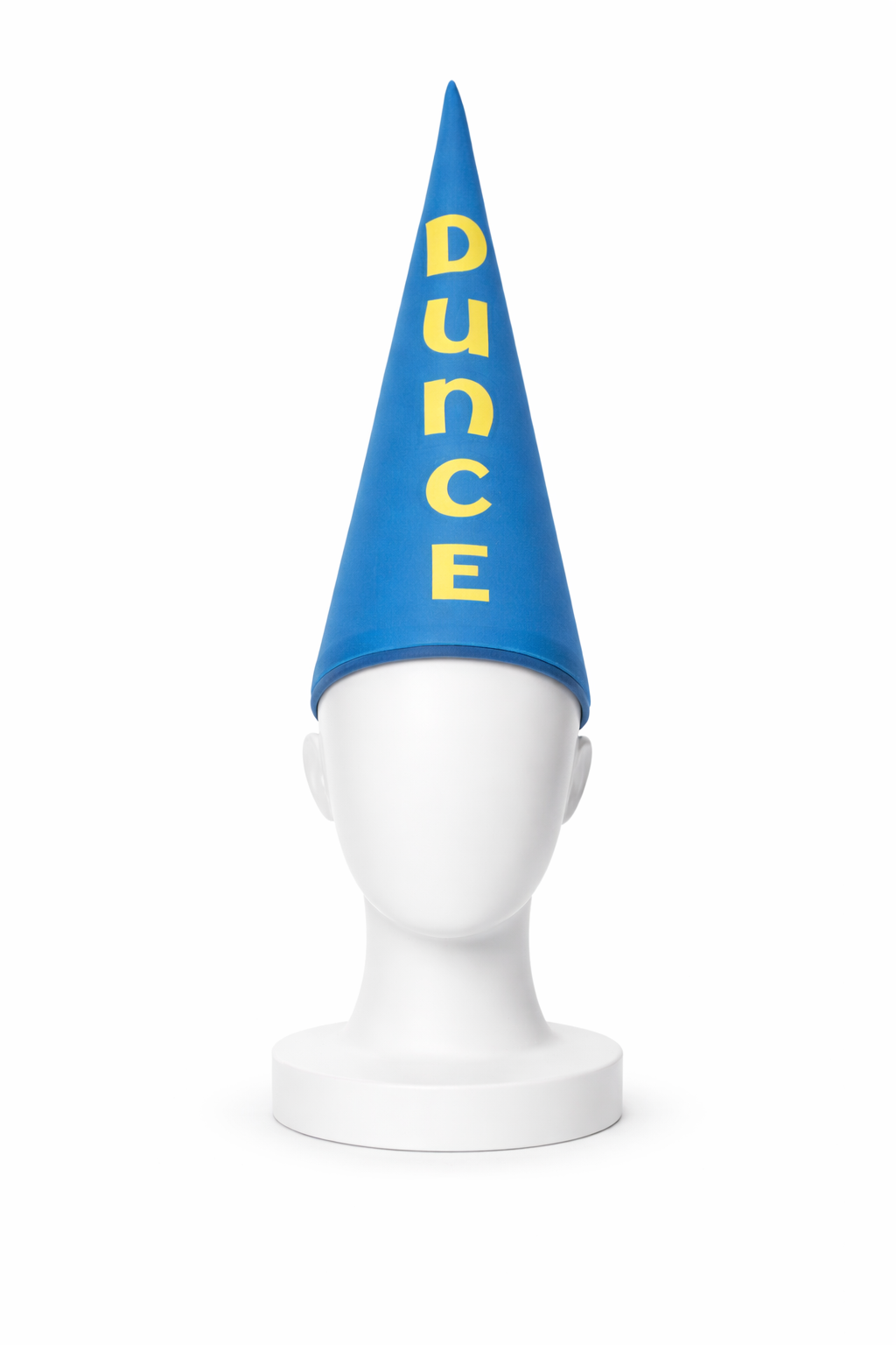 Classic Dunce Cap – Blue with Yellow “DUNCE” Lettering – Child Size Costume Hat by Masquerade