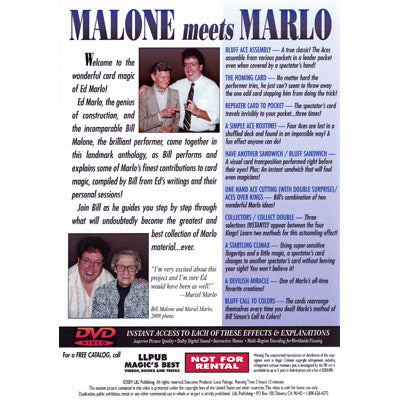 Malone Meets Marlo #1 by Bill Malone - DVD by Murphy's Magic Supplies, Inc.