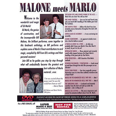 Malone Meets Marlo #2 by Bill Malone - DVD by Murphy's Magic Supplies, Inc.