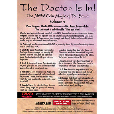 The Doctor Is In - The New Coin Magic of Dr. Sawa Vol 4 - DVD by Murphy's Magic Supplies, Inc.