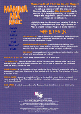 Mamma Mia Magic by Aldo Colombini - DVD by Murphy's Magic Supplies, Inc.