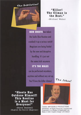 It's The Rules ( DICE ROUTINE ) by Bob Sheets - DVD by Murphy's Magic Supplies, Inc.