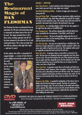 Restaurant Magic Volume 1 by Dan Fleshman - DVD by Murphy's Magic Supplies, Inc.