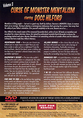 Docc Hilford: Curse Of Monster Mentalism Volume 2 - DVD by Murphy's Magic Supplies, Inc.