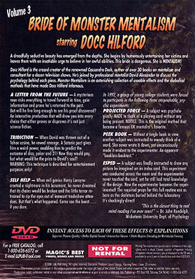Docc Hilford: Bride Of Monster Mentalism Volume 3 - DVD by Murphy's Magic Supplies, Inc.