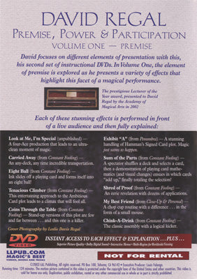 Premise Power & Participation Vol. 1 by David Regal and L & L Publishing - DVD by Murphy's Magic Supplies, Inc.