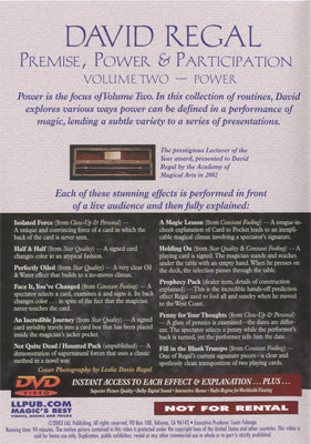 Premise Power & Participation Vol. 2 by David Regal and L & L Publishing - DVD by Murphy's Magic Supplies, Inc.
